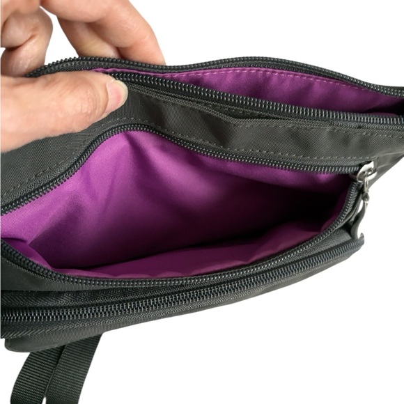 Baggallini Original RFID Everyday Crossbody Bag Silver Hardware Charcoal Gray - Picture 6 of 9